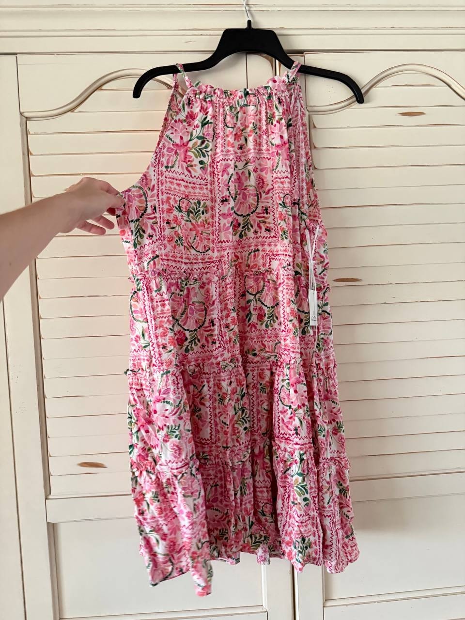 CeCe Printed Tiered Halter Minidress Pink Multicolor Size L NWT $129 – Chic Part
