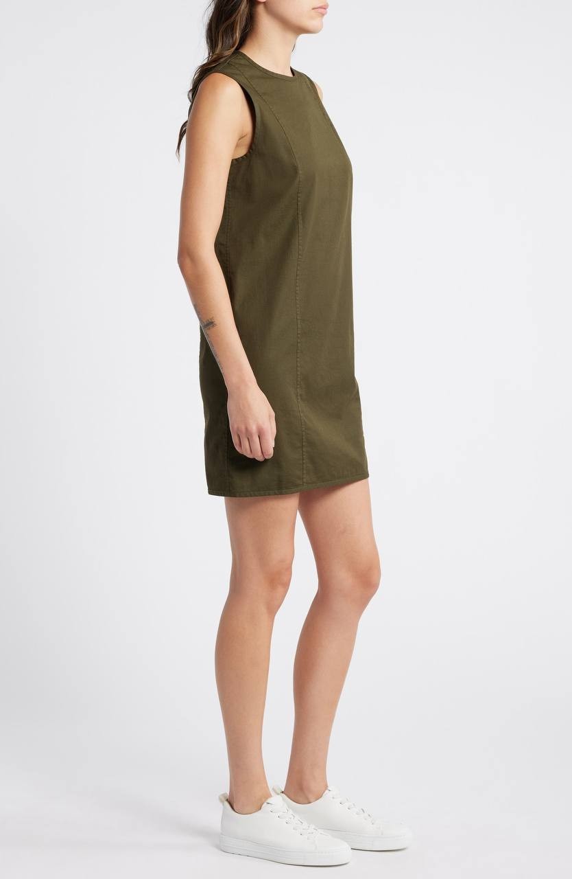 Theory Olive Green Sleeveless Shift Mini Dress – Size 0 – NWT-$172.50