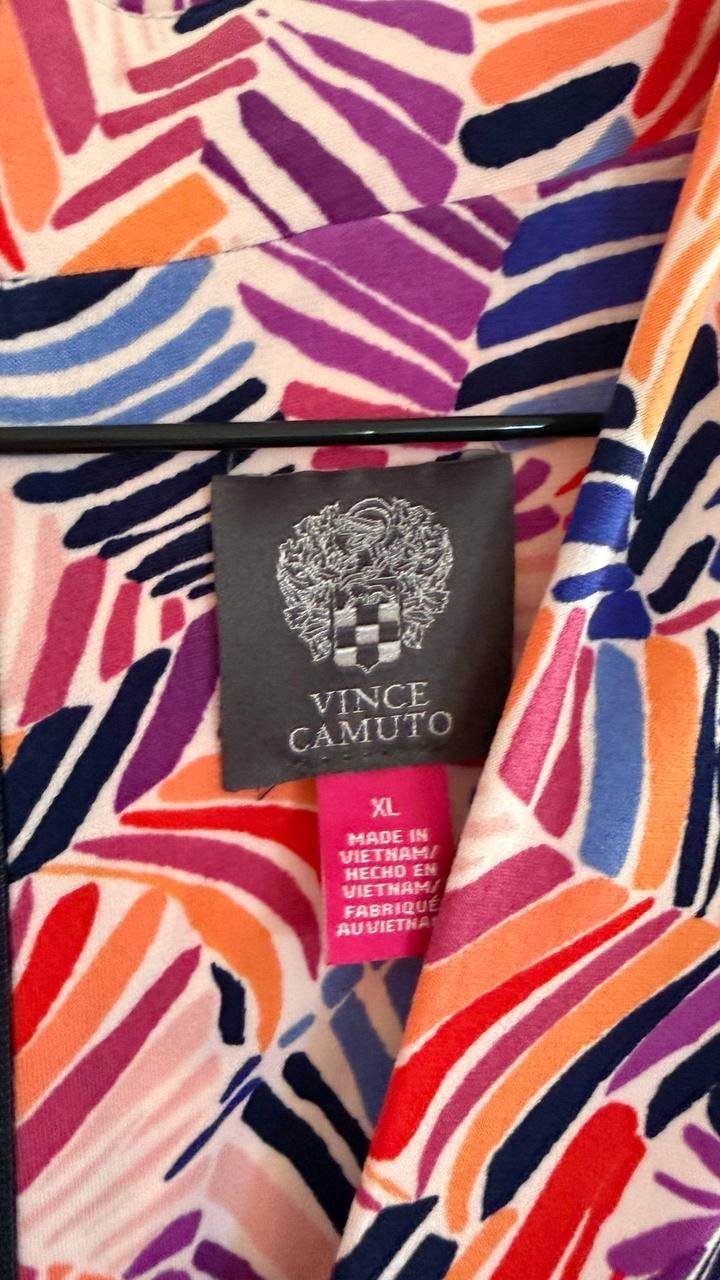 Vince Camuto Women’s Printed Halter‑Neck Jumpsuit Multicolor XL $138 NWT