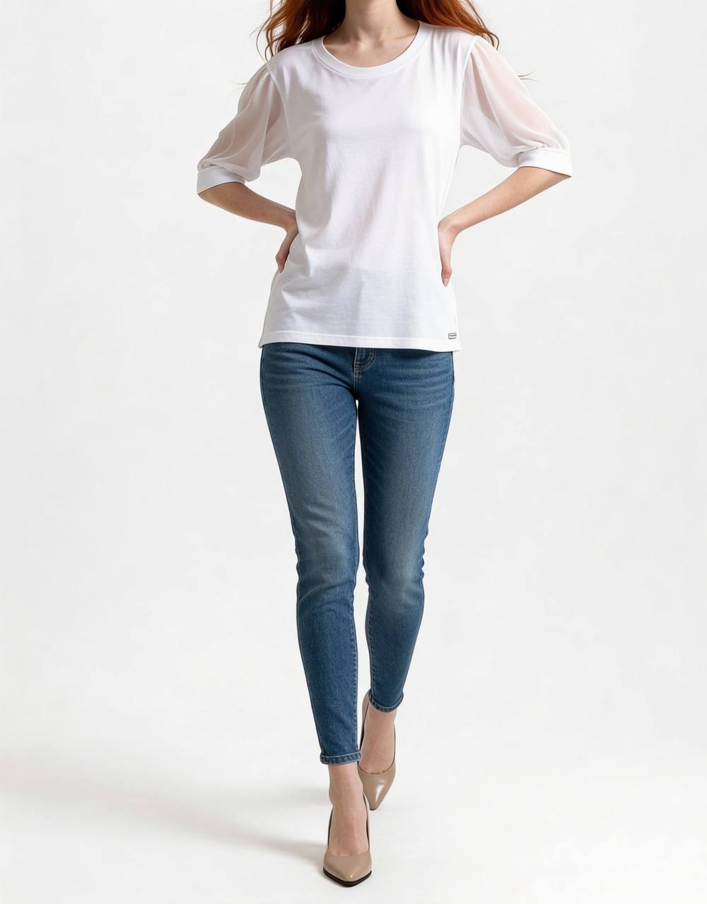 Calvin Klein Puff Sleeve Blouse – Size SP – White – NWOT