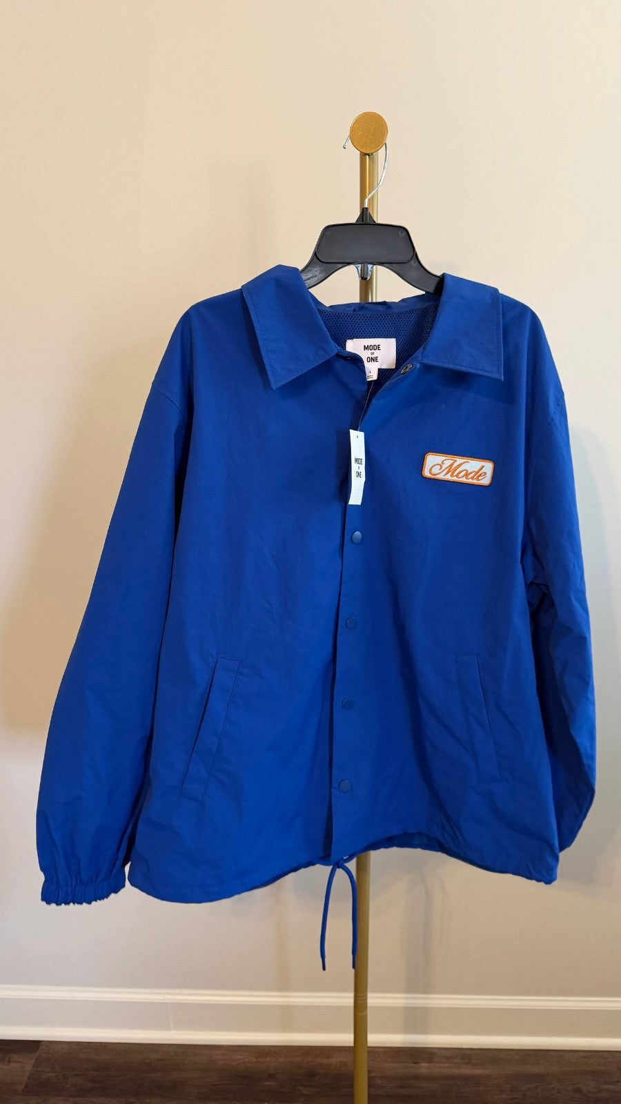 Mode of One Men’s Nylon Ripstop Coaches Jacket Blue XL  NWT