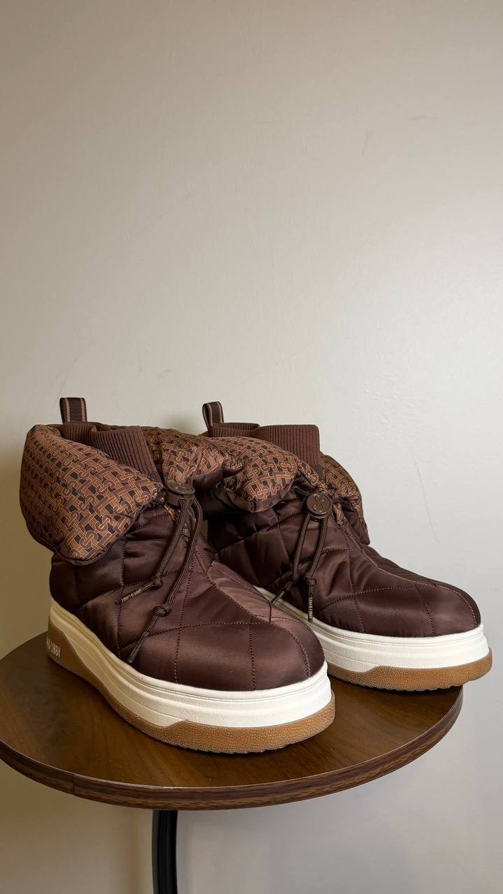 Sam & Libby Cruz Fold Over Puffer Cold Weather Booties Chocolate 9 NWB