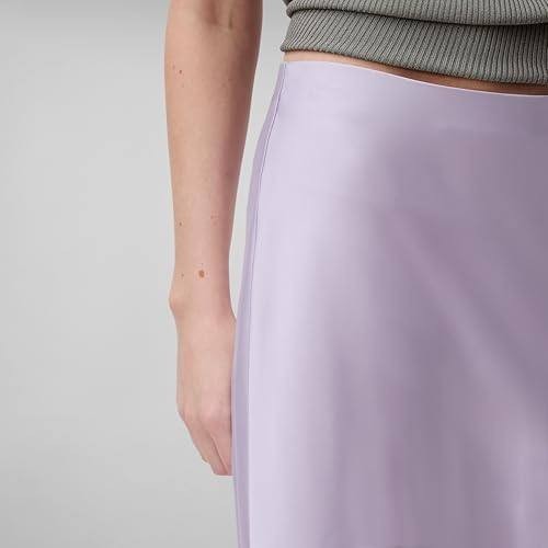 Calvin Klein Matte Shine Satin Midi Skirt Orchid Petal XL NWT $89