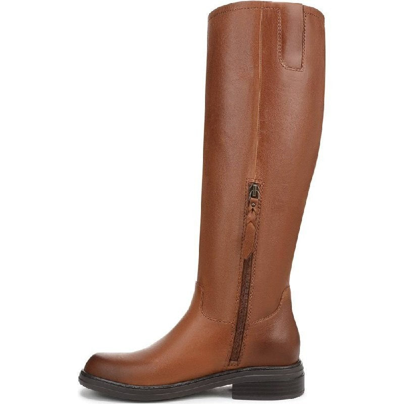 Naturalizer Ontime Boots 7W English Tea Leather Wide‑Calf NIB msrp$274.99