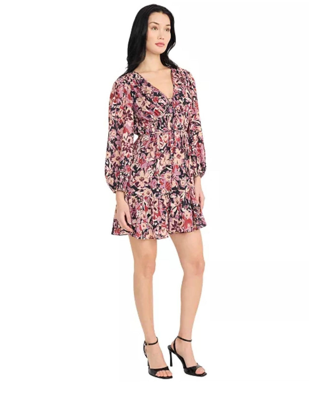 Donna Morgan Printed V‑Neck Mini Dress Multicolor NWT Sizes 4–16 MSRP $118