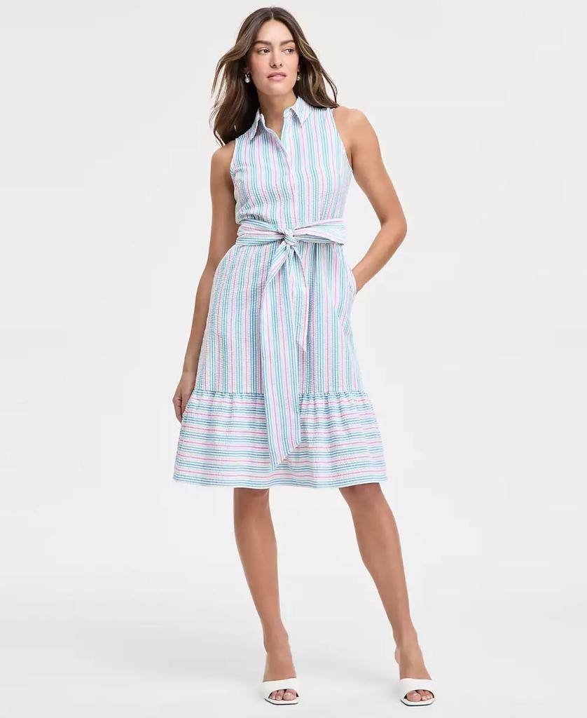 Jones New York Striped Sleeveless Midi Shirtdress White Multi S NWT $119.50