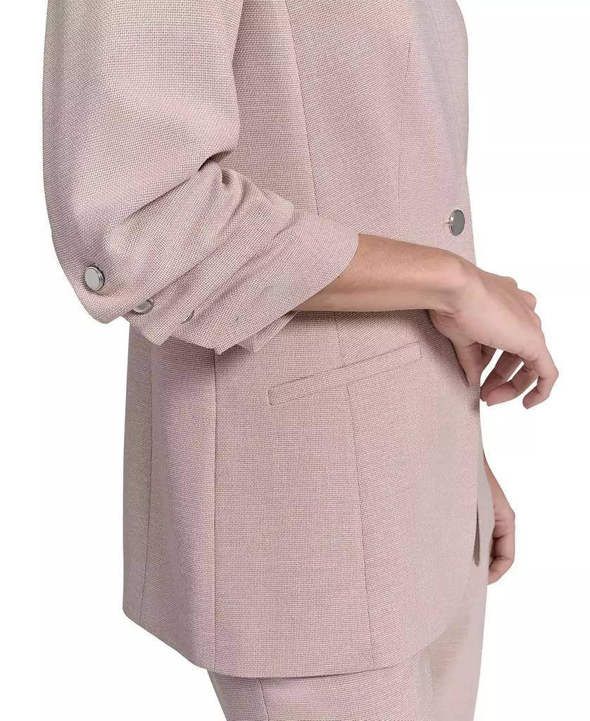 Calvin Klein One-Button Textured Jacket Polyester Pink 2P NWOT
