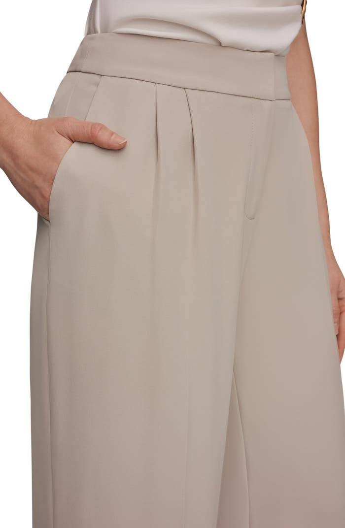 Donna Karan New York High-Waist Wide-Leg Pants Turin Beige 0 $139 NWT