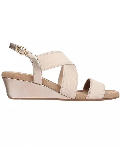 Style&Co Wedge Sandals Platino Man-Made Size 5M New in Box MSRP $59.90