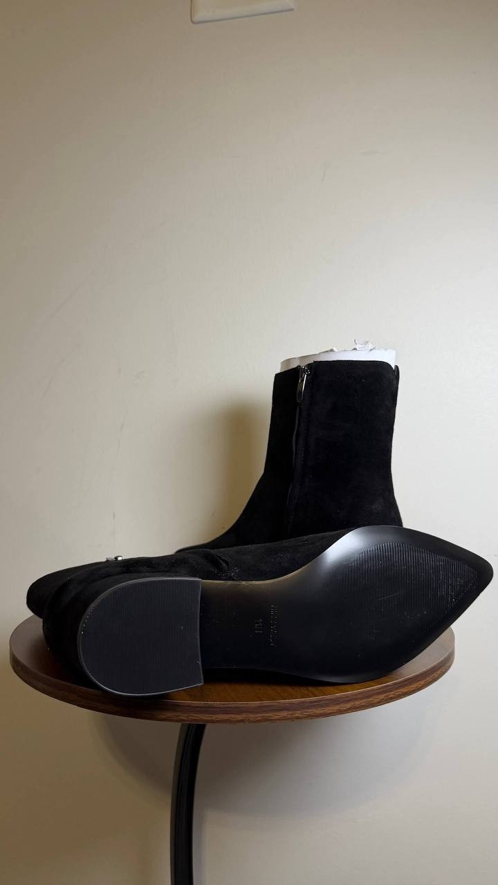 Nine West Black Suede Ankle Booties 11M New in Box MSRP $149