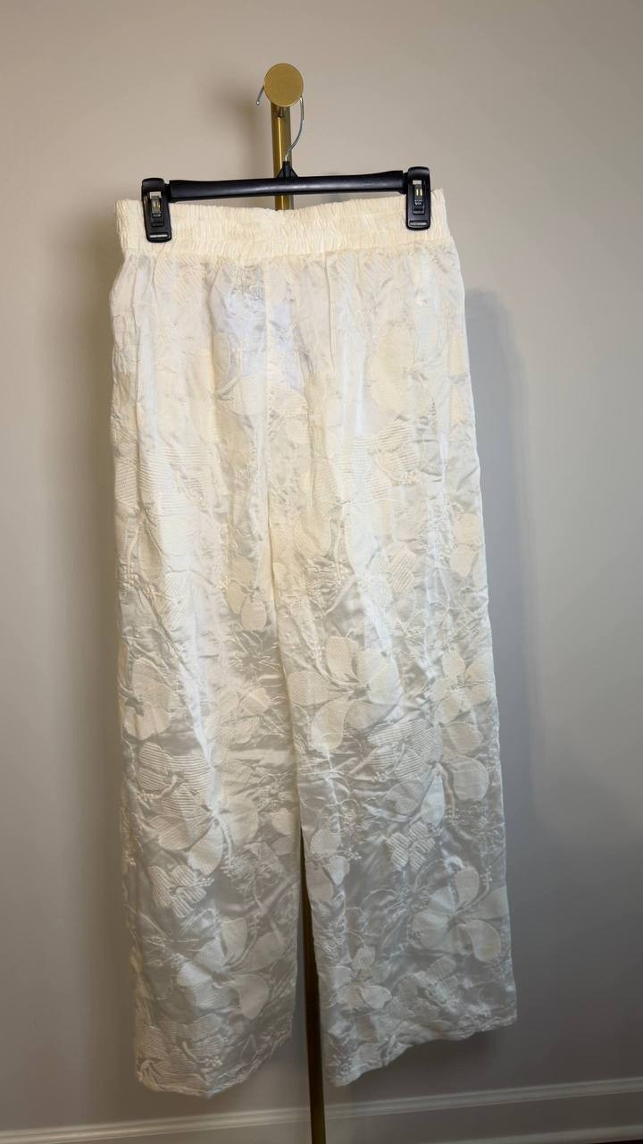 Waimari Jazmin Pants Cream Embroidered High Waist M NWT $295