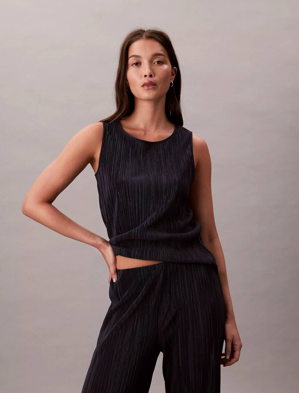 Calvin Klein Plissé Sleeveless Tank Top Sky Captain XL NWT $79