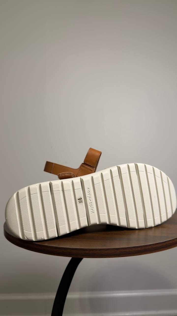 Easy  Spirit  Platform  Sandals  Cognac  9W  New  $85