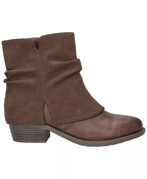 Easy Street Kudos Booties 8W Brown Slouch Block Heel Round Toe NIB msrp$70