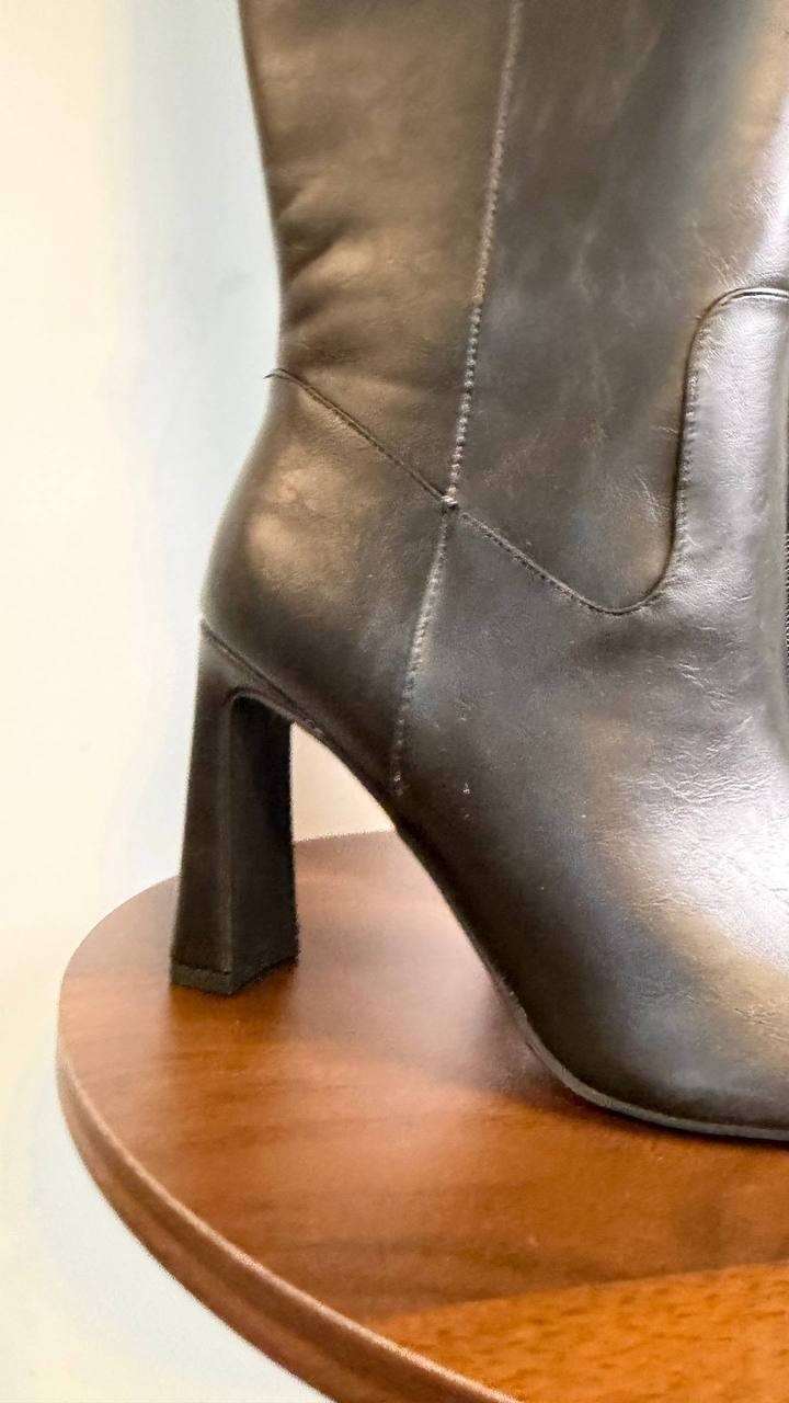 Wild Pair Knee High Boots 6.5M Black Beauty Man‑Made Block Heel NIB msrp$119