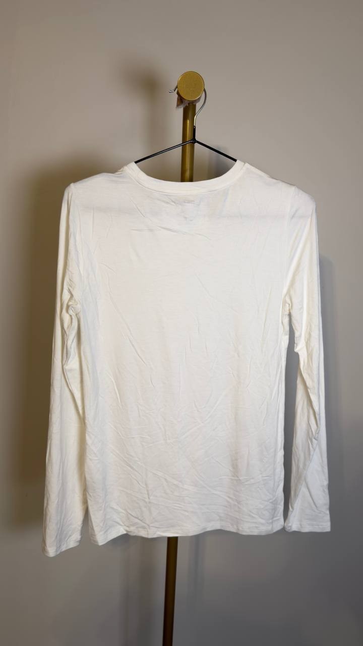 Majestic Filatures Women’s Soft Touch Crewneck T‑Shirt Cream 2 NWT $138