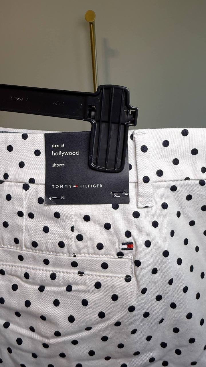 Tommy Hilfiger TH Flex 5 Inch Hollywood Shorts White/Black 16 NWT $54.50