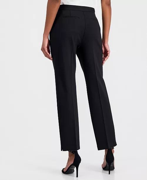 T Tahari Women’s Pintucked Trousers Black High Rise Size 14 NWT $88