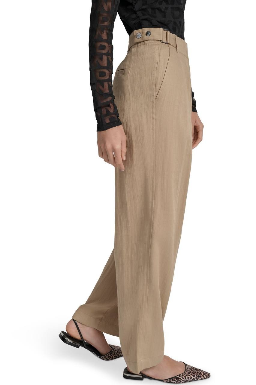 DKNY Weathered Twill Pleated Pants Travertine 12 NWT $99