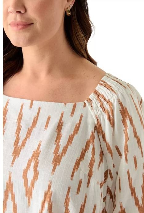 Vince Camuto Plus Size Square‑Neck Puff‑Sleeve Raglan Top – Size 1X – NWT – $99