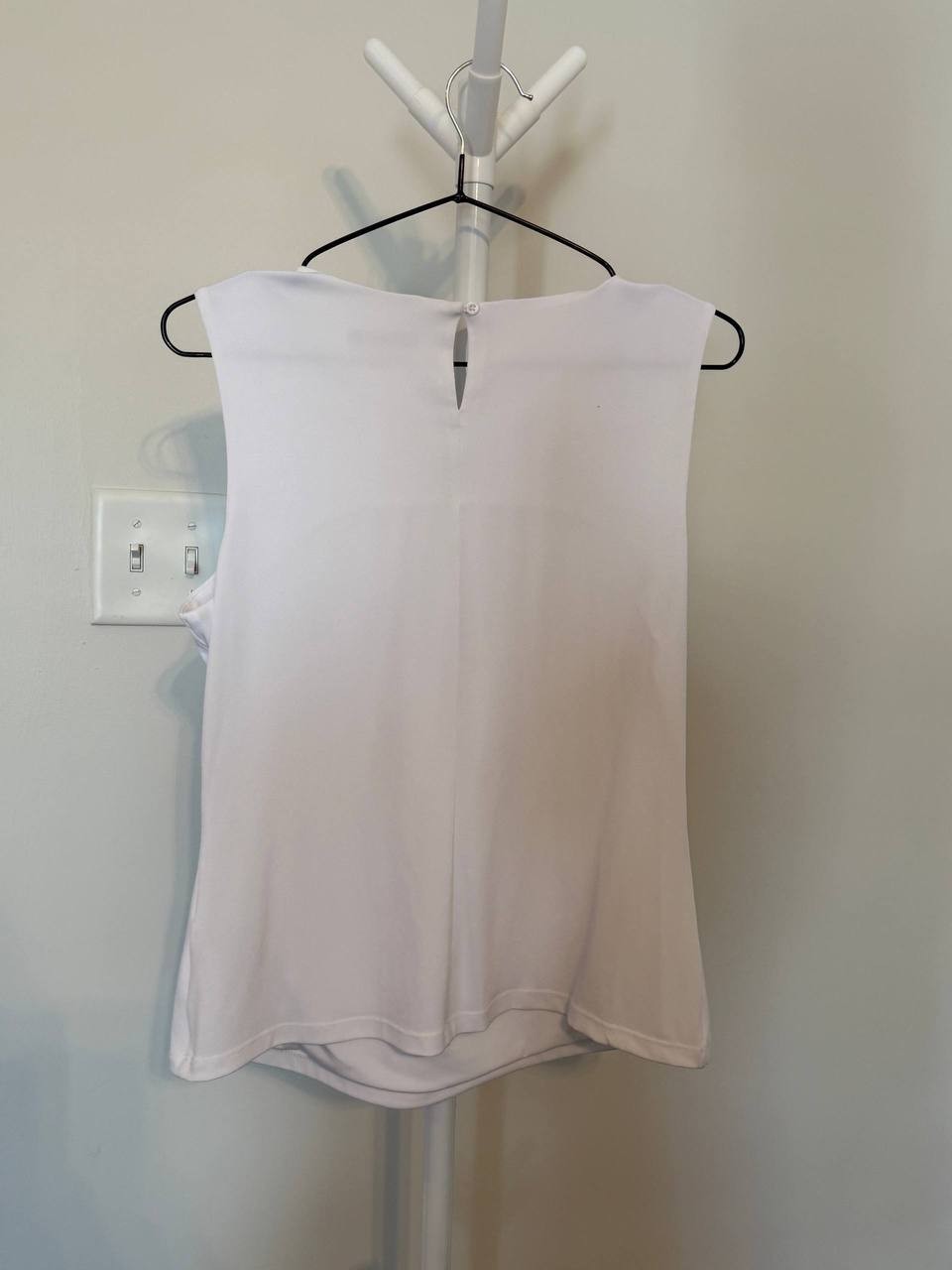Calvin Klein Pleated Crew‑Neck Knit Tank Top – Size 12P – Pre‑Owned – $39