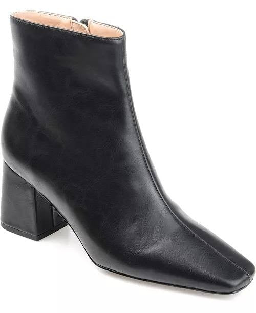Journee Collection Women’s Haylinn Block Heel Dress Booties – Black – Size 11