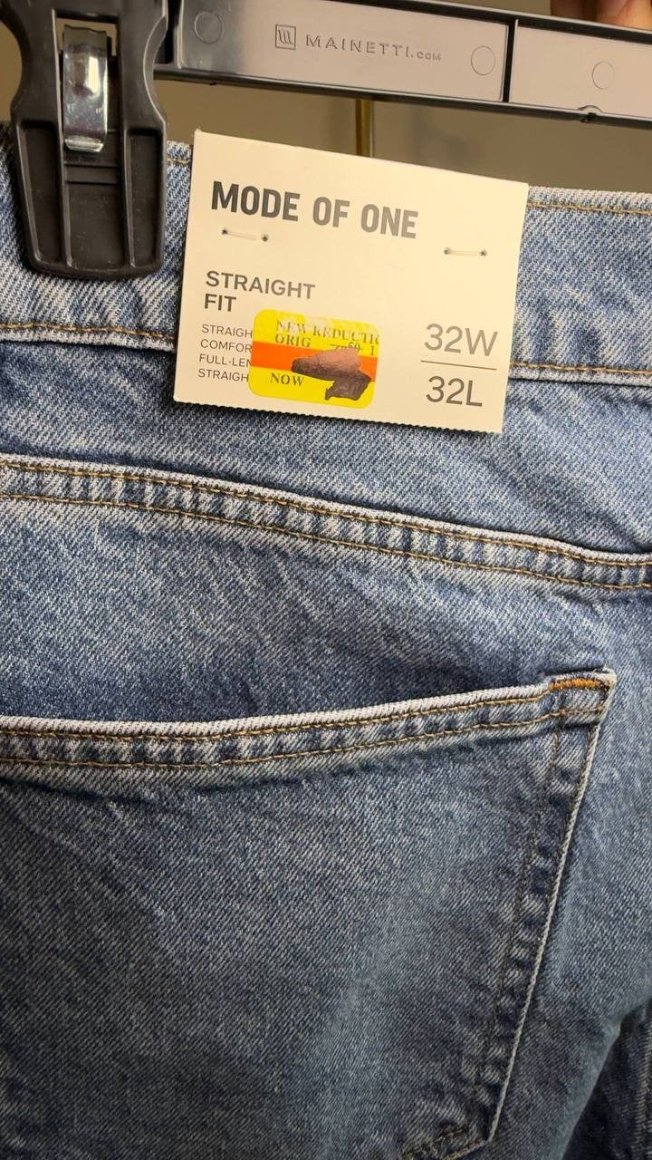 Mode of One Men’s Straight‑Fit Jeans Blue 32x32 NWT $69.50
