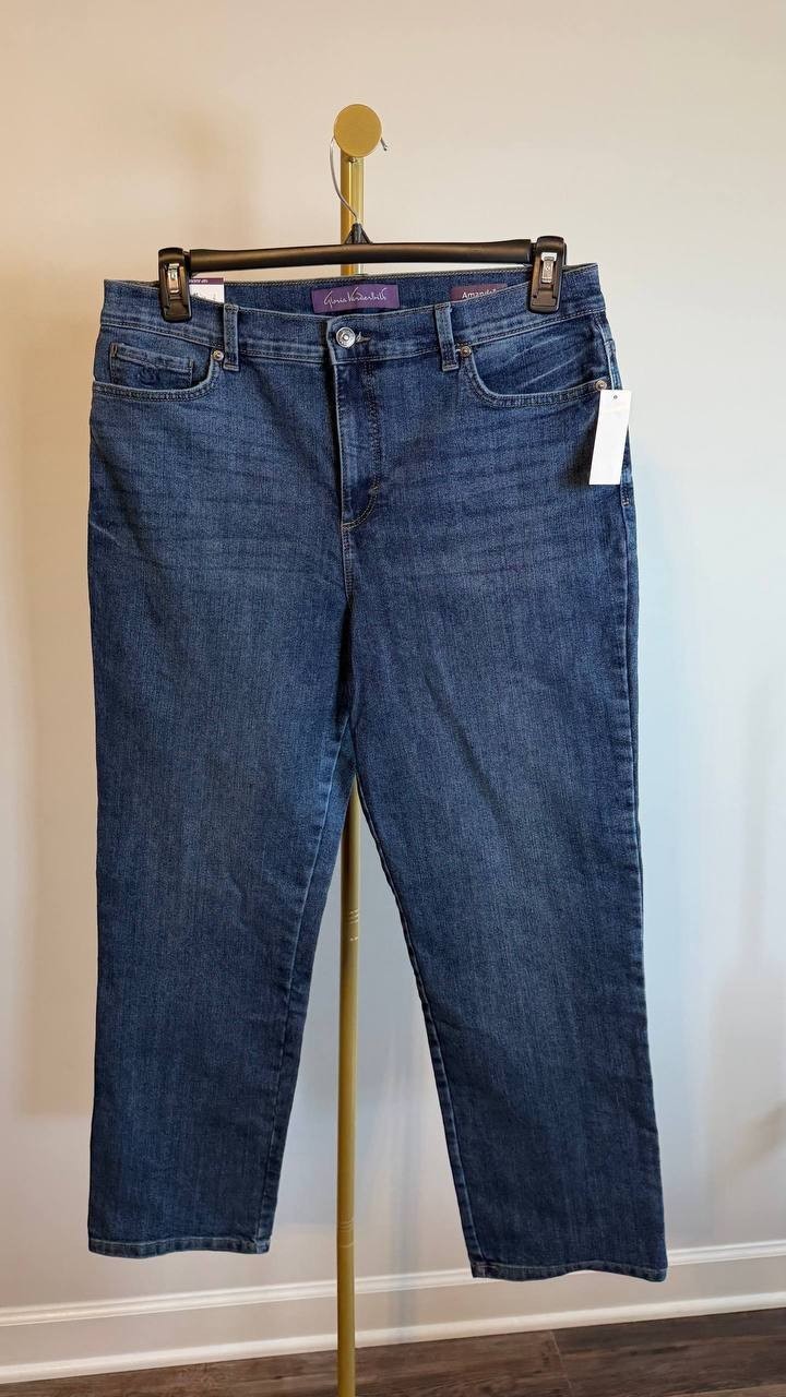 Gloria Vanderbilt Women’s Amanda High Rise Tapered Leg Jean Tisdale Size 16P NWT