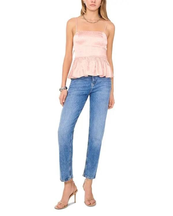 1.State Women’s Printed Peplum Top Pink M $79 NWT