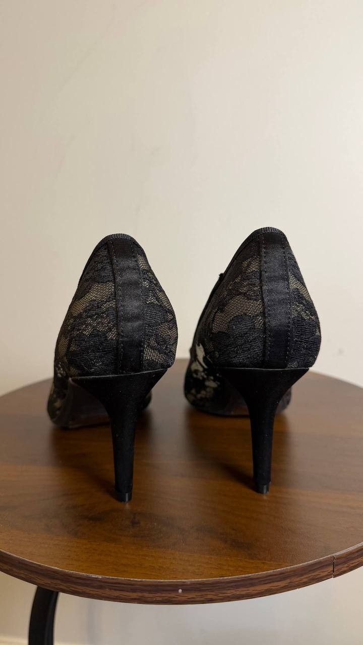 Jones New York Bevery Pointed Toe Pumps Black 8.5M Fabric MSRP $70 NWB