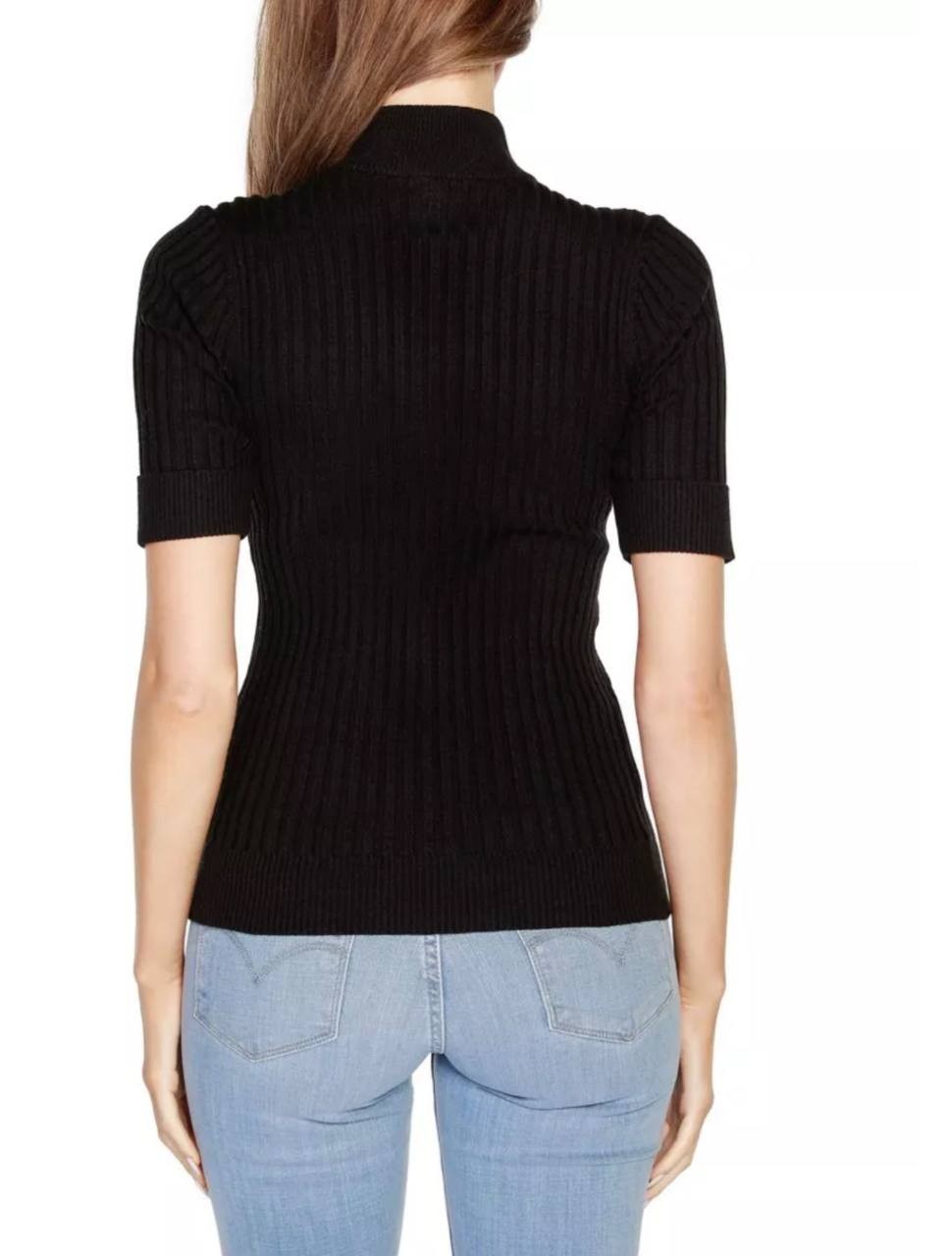 Belldini Black Label Ribbed Zip Mock Neck Sweater Black S/P NWT $75