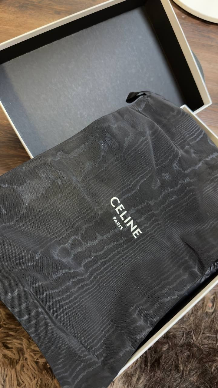 Celine  Cage  Heeled  Sandal  in Satin  Black  Size  39  New in Box  $1450
