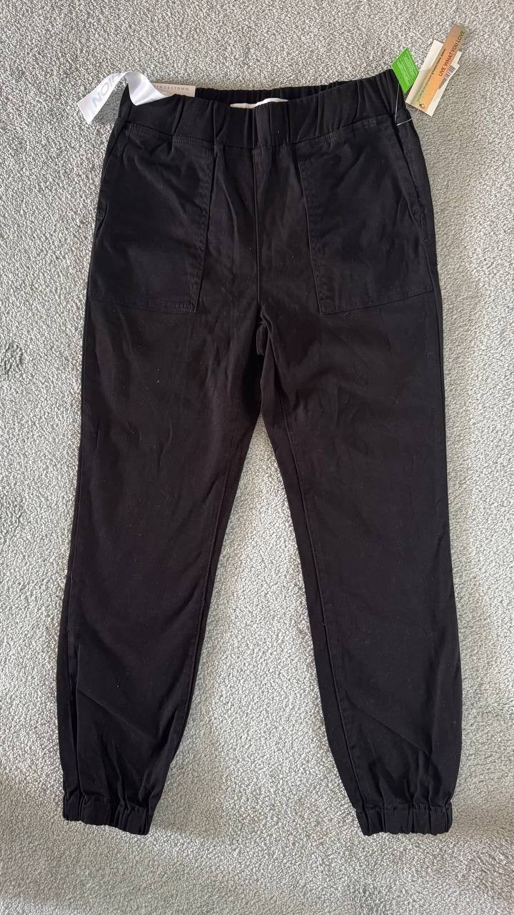 Tinseltown Women's Jogger Pants Cotton Denim Beaded Pockets Black Olive