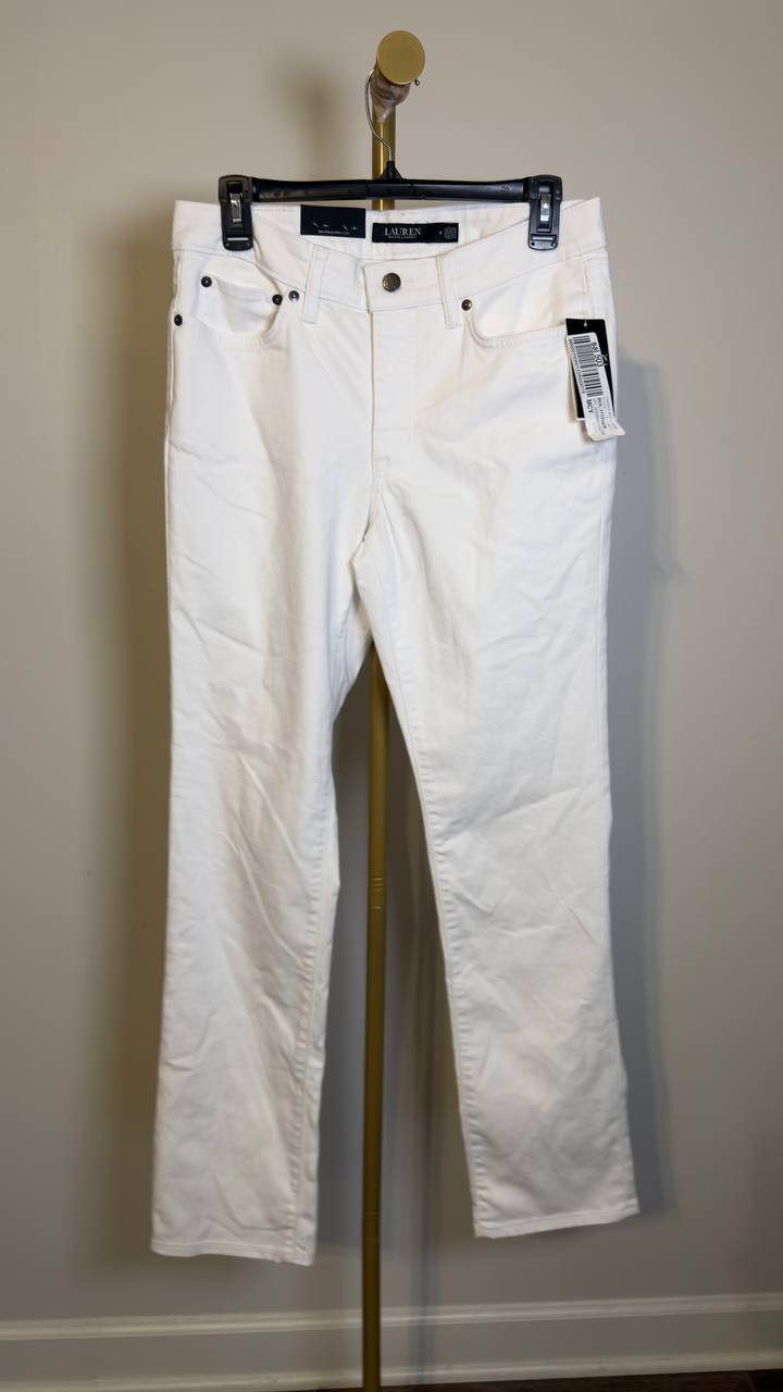 Lauren Ralph Lauren Mid‑Rise Straight Jeans White 6 NWT $125