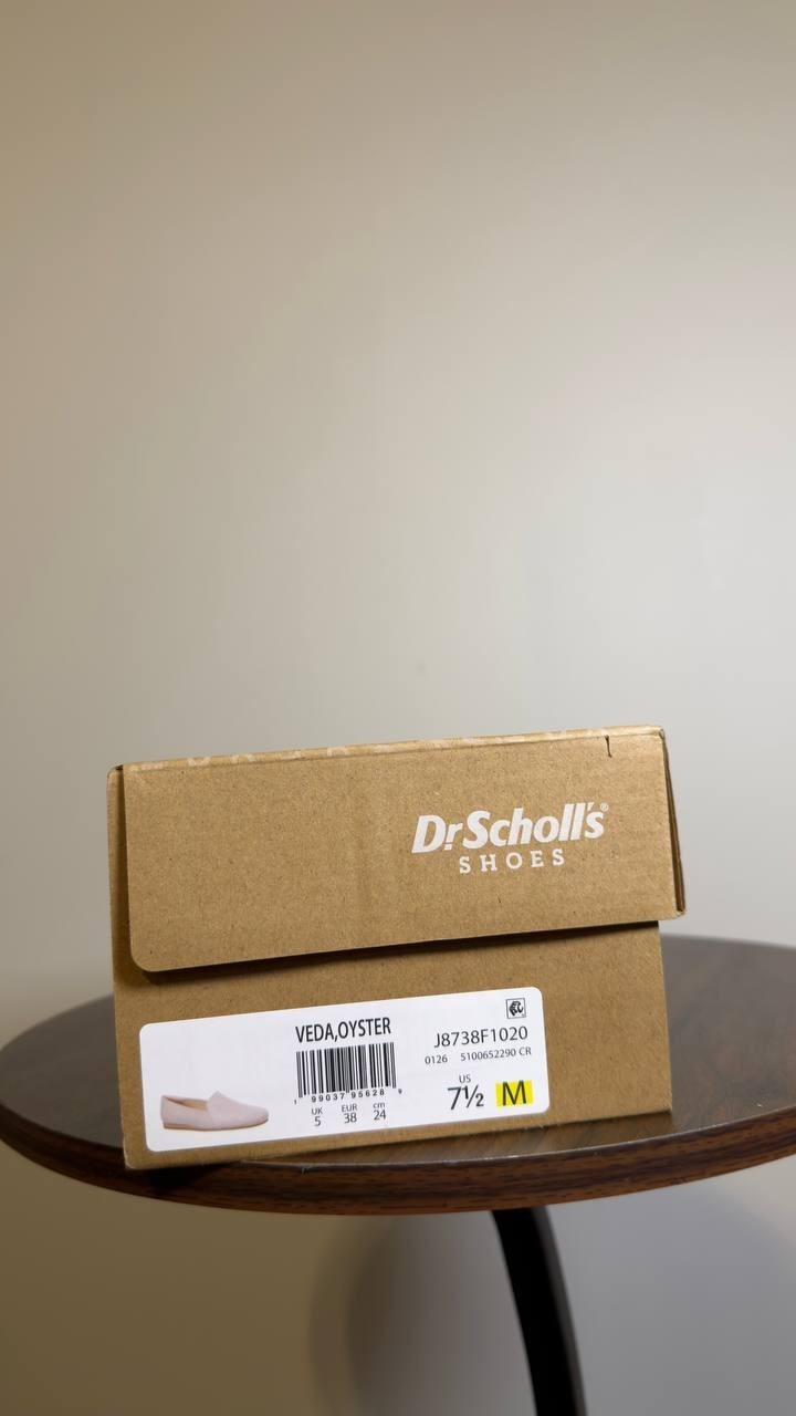 Dr.Scholl’s  Veda  Loafers  Oyster  Fabric  7.5M  New  With  Box  $60