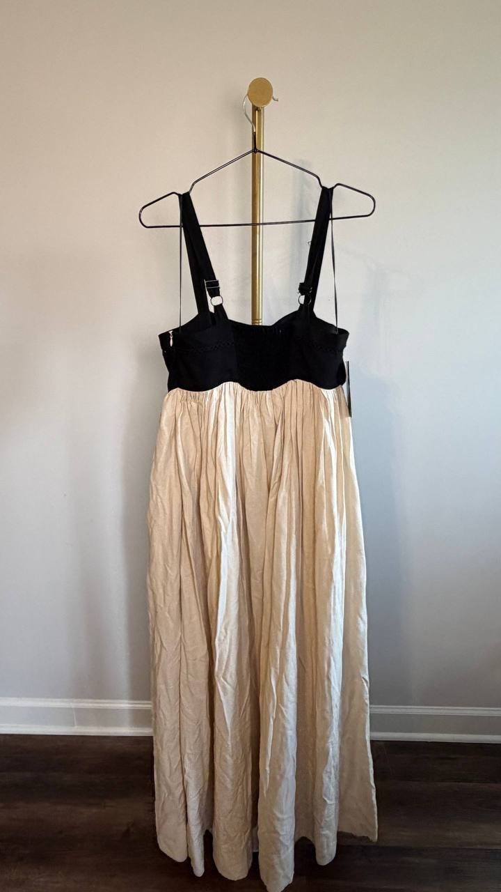 Taylor Sleeveless Empire‑Waist Dress Cream/Onix 8 NWT $138