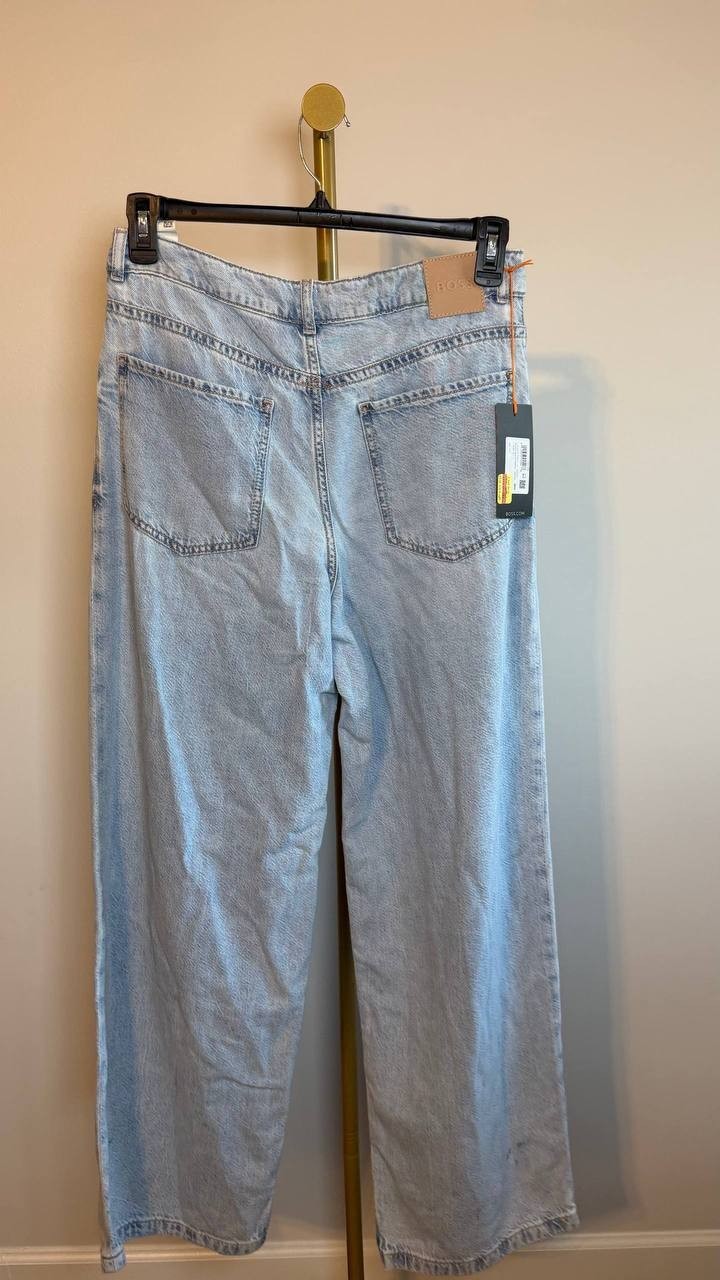 BOSS Orange High Waist Slouchy Pleated Jeans Pastel Blue 30x32 NWT $199