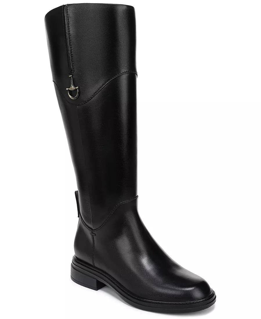 Naturalizer Oslo Boots 8M Black Leather Tall Riding Round Toe NIB msrp$285