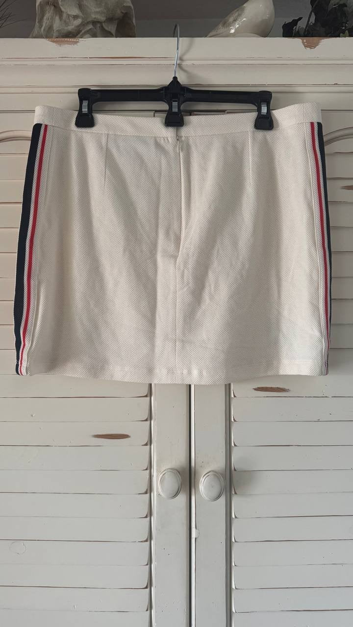 Lacoste Beige Striped Panel Mini Skirt – Size 42 – NWT