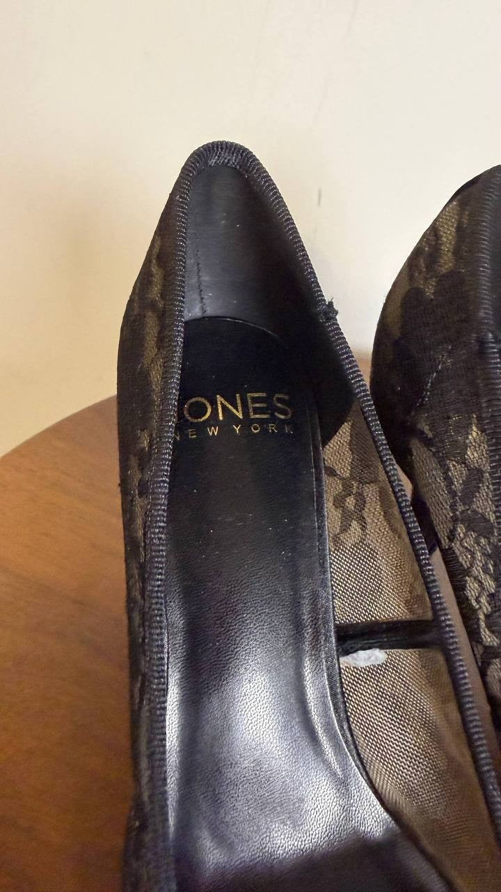 Jones New York Bevery Pointed Toe Pumps Black 8.5M Fabric MSRP $70 NWB
