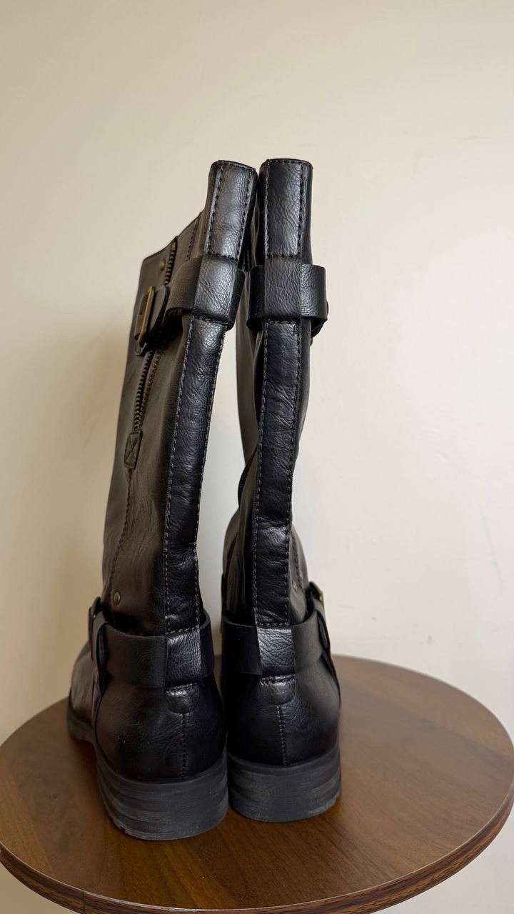 Naturalizer Leather Moto Buckle Boots Black Women’s 10W NWB