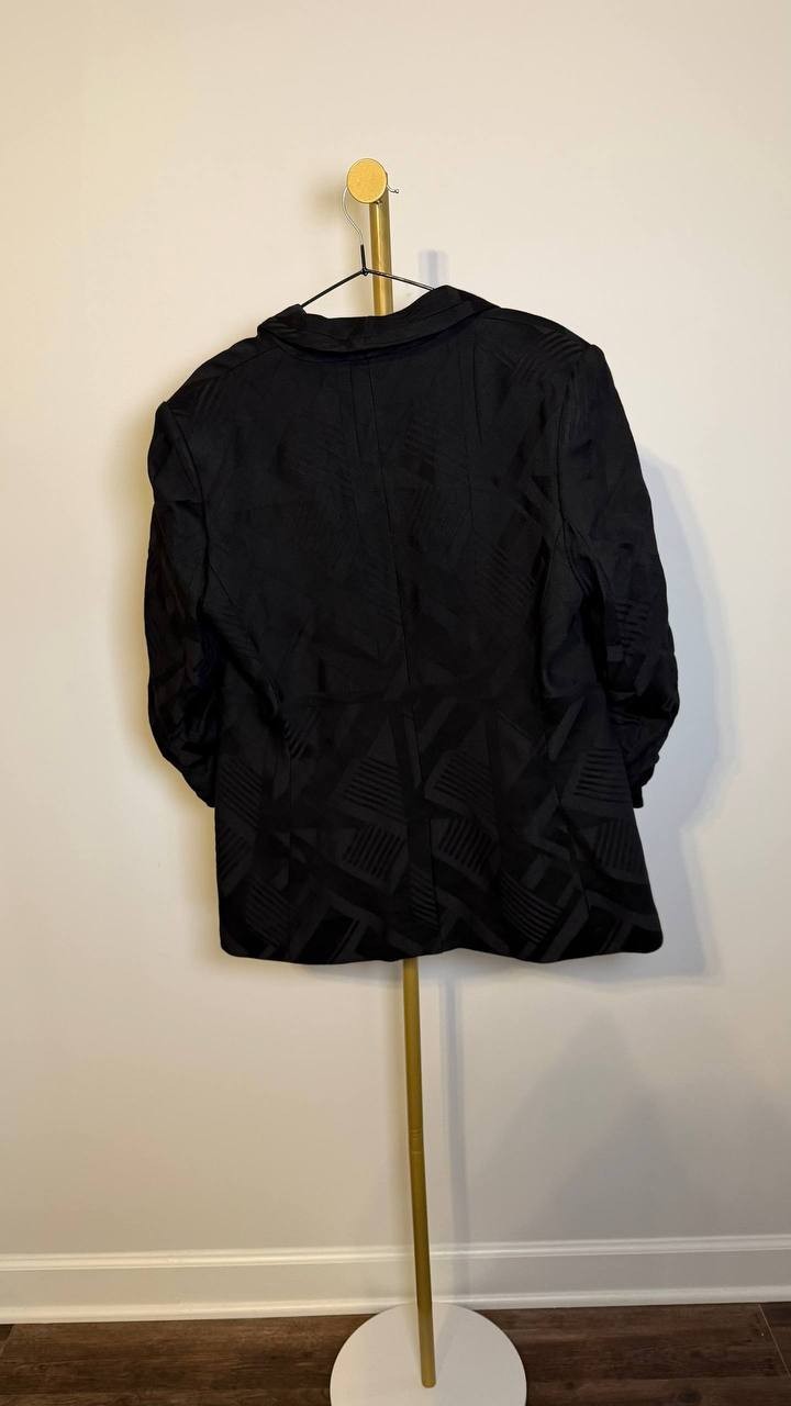 Karl Lagerfeld Paris Jacquard Blazer Pants Suit Black 12 NWT $380