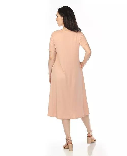 White Mark Women’s Crew Neck T‑Shirt Dress Rose Gold XL NWT $80