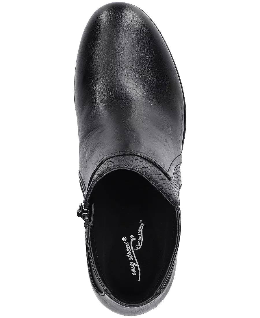 Easy Motion by Easy Street Booties 9.5W Black Man‑Made Zip Comfort NIB msrp$75