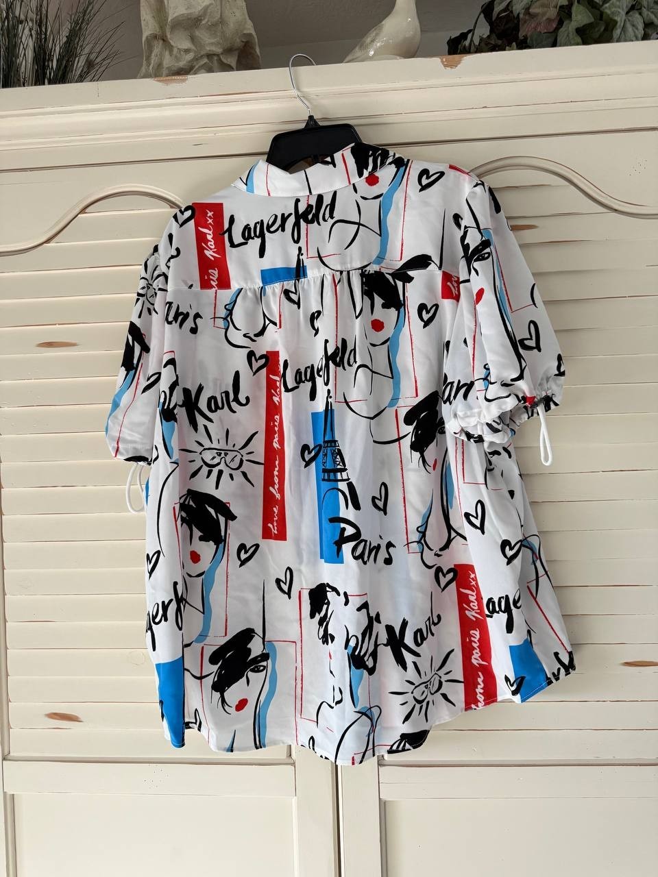 Karl Lagerfeld Paris Printed Belted Shirt Dress – Size 1X – NWT – Long Sleeve
