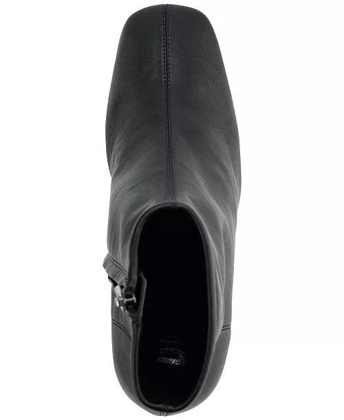 DKNY Cavale Stretch Booties Black 8M Fabric Block Heel $99 NWB