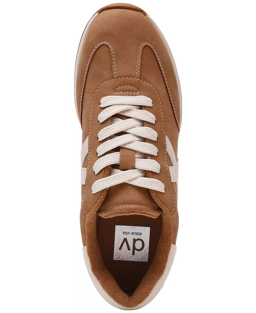 DV Dolce Vita Joque Sneakers 7.5 Camel Smooth Retro Memory Foam NIB msrp$69