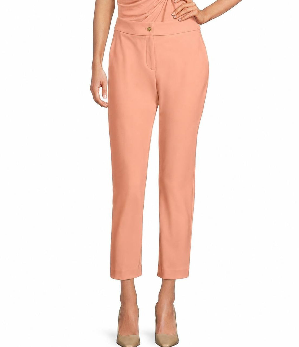 Donna Karan Woven Slim Leg Ankle Pants Apricot 8P NWT $109