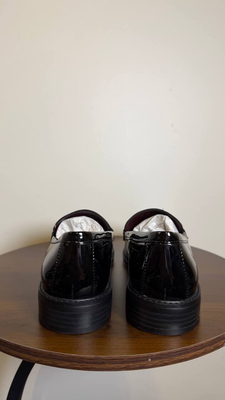 Franco Sarto Black Faux Leather Tassel Loafers 8M New in Box MSRP $115