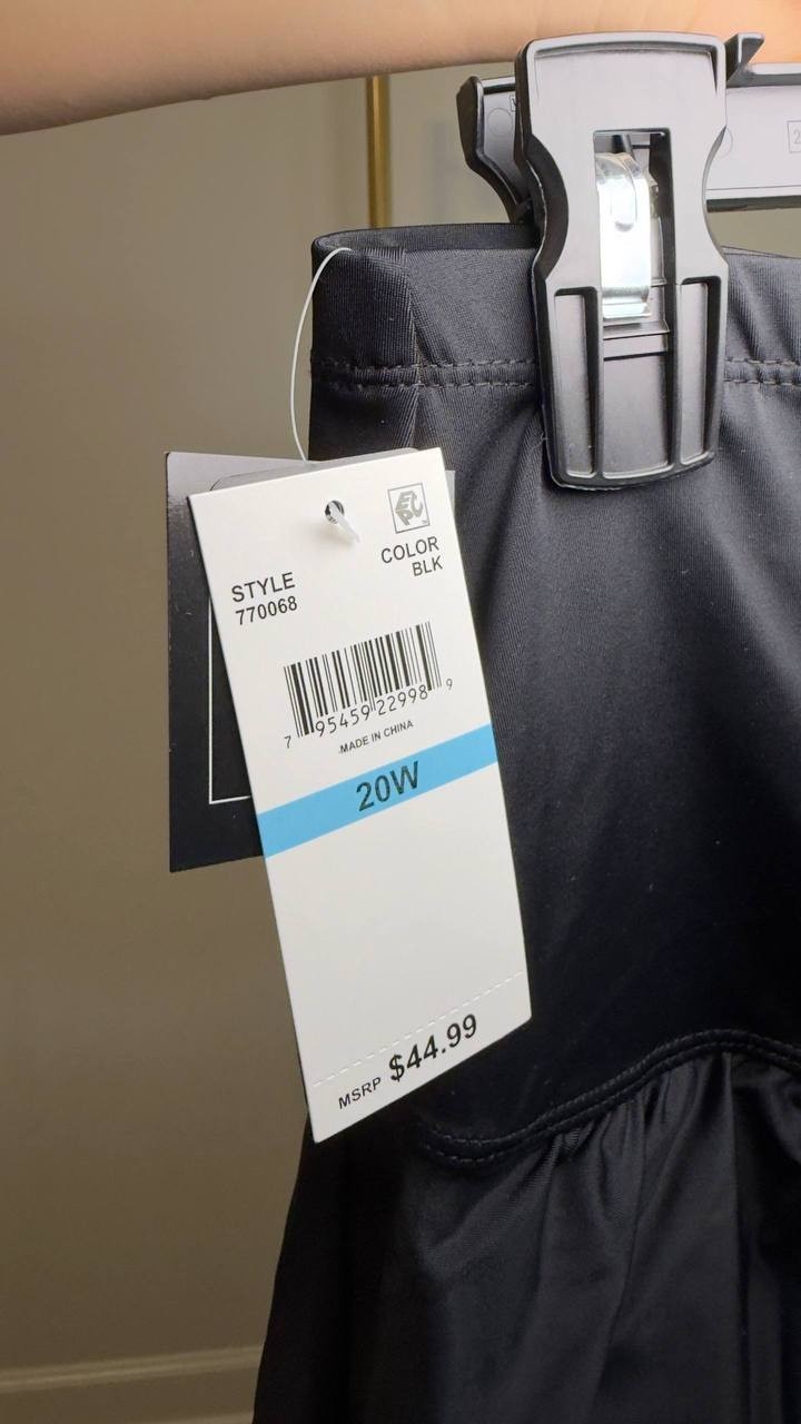 Island Escape La Palma High-Waist Tummy Control Swim Skirt Black 20W NWT $44.99